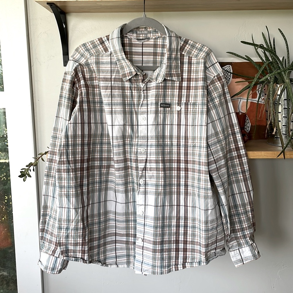 Columbia Men’s Plaid Button Down Shirt Sz Large